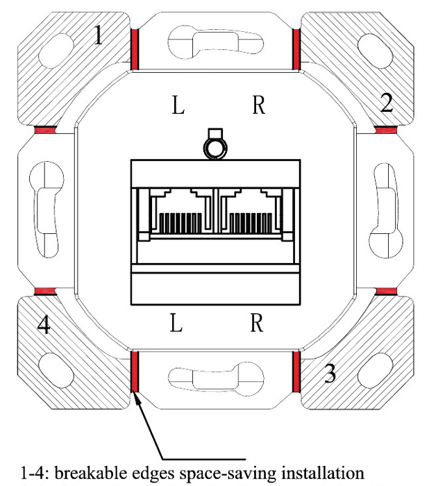 GOOBAY επιτοίχια πρίζα CAT 6 68244, 2x RJ45, 80x80mm, λευκή - Image 6