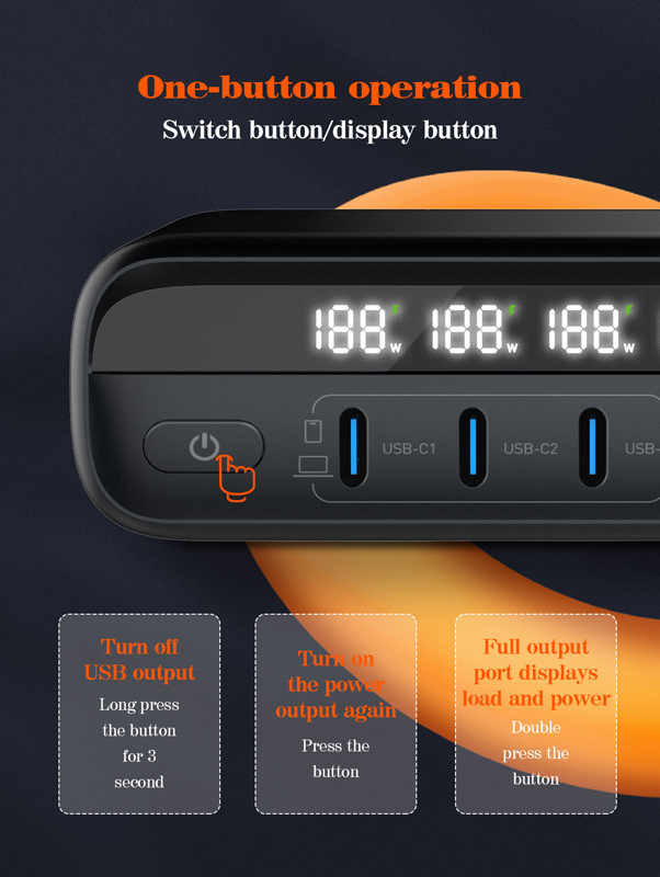 LDNIO σταθμός φόρτισης A6140C, 3x USB-C/3x USB, 140W, PD/QC, GaN, μαύρος - Image 7
