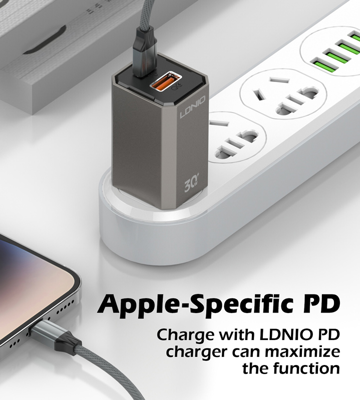 LDNIO καλώδιο Lightning σε USB-C LC441I, 30W PD, 1m, γκρι - Image 2
