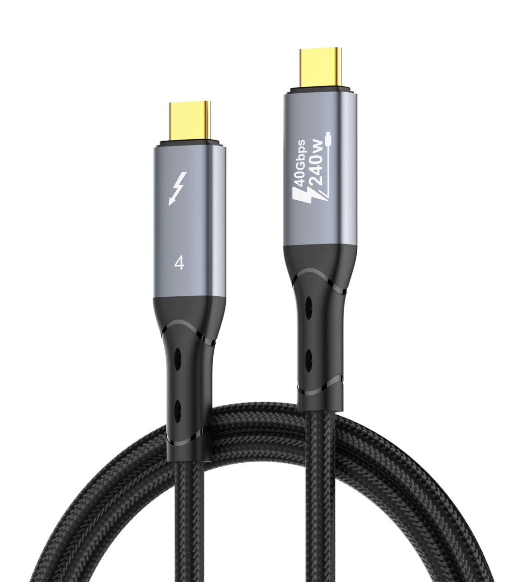 LDNIO καλώδιο USB-C TC-11c, 240W, 40Gbps, 8K/60Hz, 1m, μαύρο