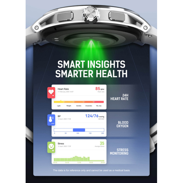 Alternative view of LDNIO smartwatch SW05, heart rate, 1.39" TFT, lP68, μαύρο