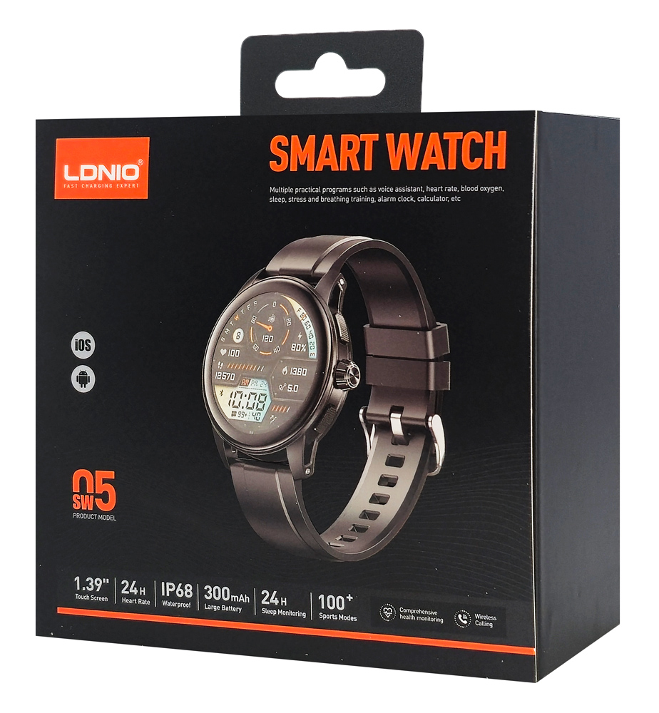 LDNIO smartwatch SW05, heart rate, 1.39" TFT, lP68, μαύρο - Image 7