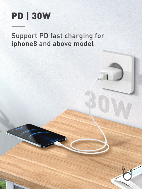 LDNIO καλώδιο Lightning σε USB-C LC122I, 30W PD, 2m, λευκό - Image 2