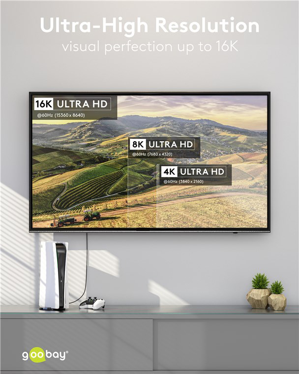 GOOBAY καλώδιο USB-C 74776, USB4, 240W, 80Gbps, 16K/60Hz, 1.5m, μαύρο - Image 5