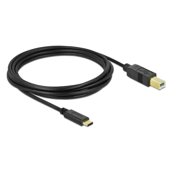 Alternative view of DELOCK καλώδιο USB-C σε USB Type B 83666, 480Mbps, 3m, μαύρο