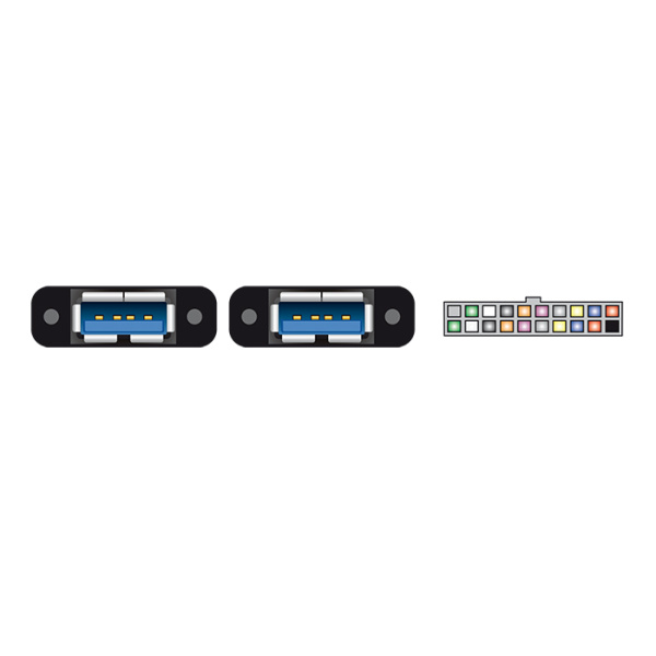 Alternative view of DELOCK καλώδιο USB 3.0 19 pin header (F) σε 2x USB 3.0 (F) 85244, 80cm