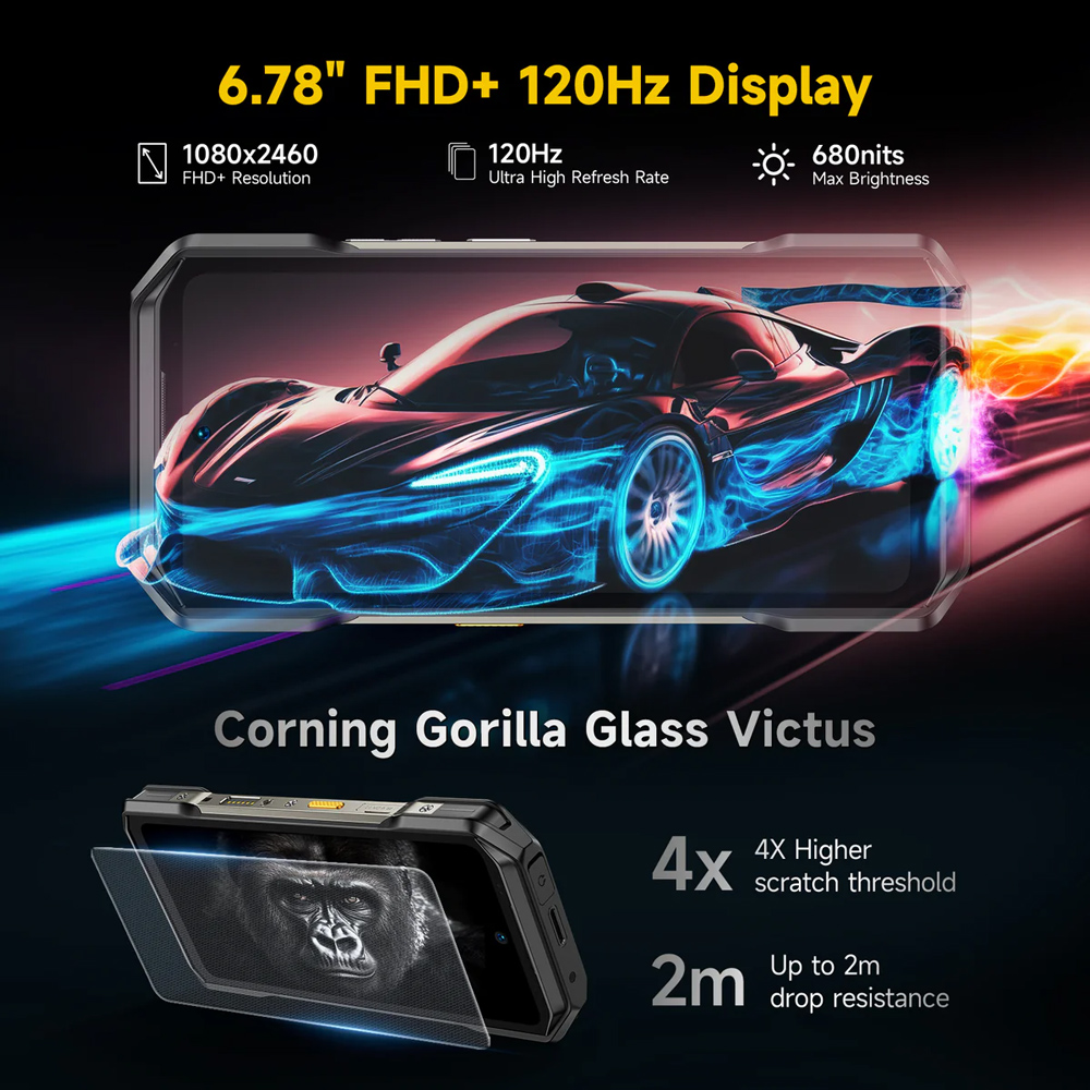 ULEFONE smartphone Armor 27T Pro Plus, 6.78", 12/256GB, 5G, 10600mAh, FLIR 3.5, IP68/IP69K, μαύρο - Image 8