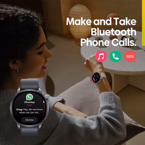 Alternative view of ZEBLAZE smartwatch Btalk 3 GPS, heart rate, 1.43" AMOLED, GPS, 3 ATM, γκρι