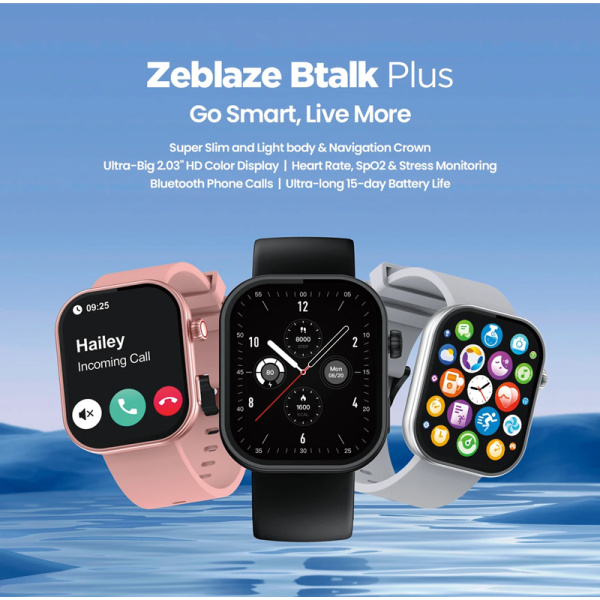 Alternative view of ZEBLAZE smartwatch Btalk Plus, heart rate, 2.03" IPS, IP68, μαύρο