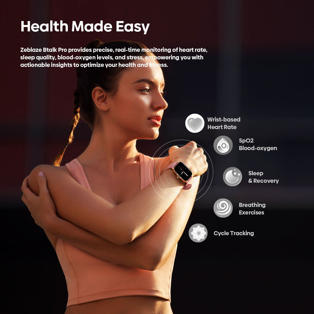 ZEBLAZE smartwatch Btalk Pro, heart rate, 1.91" TFT, μαύρο - Image 4