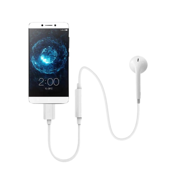 Alternative view of POWERTECH καλώδιο USB-C σε 3.5mm θηλυκό CAB-UC029, CM119B, λευκό