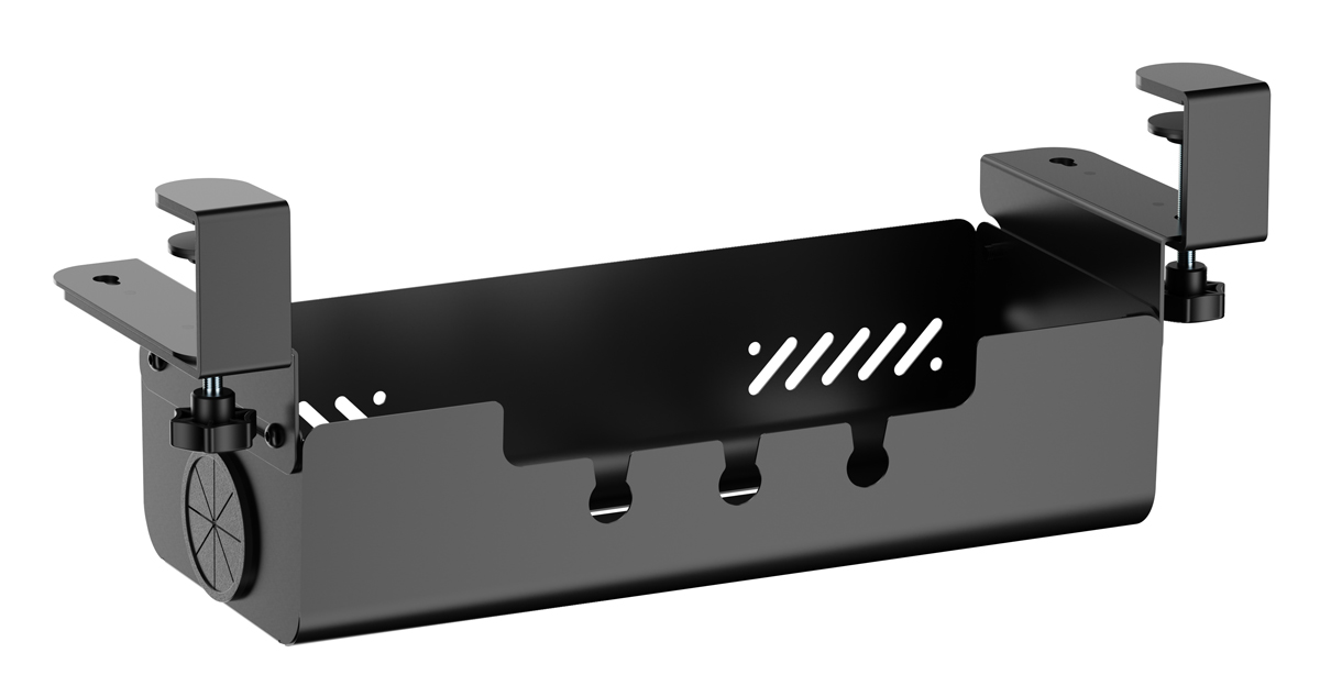 BRATECK cable management γραφείου CC11-22-1, μεταλλικό, 494x167x196mm, μαύρο - Image 5
