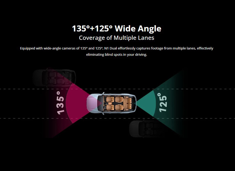 DDPAI smart σετ καμερών αυτοκινήτου N1 Dual, 1296p/1080p, WiFi - Image 4