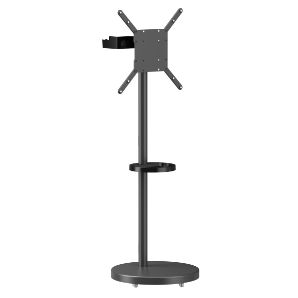 BRATECK βάση τηλεόρασης δαπέδου FS38-44TWE, 32-65", έως 50kg, με 2x ράφια, ροδάκια, μαύρη