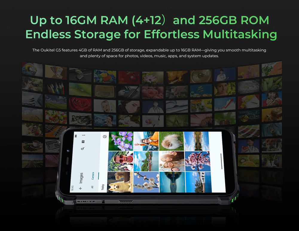 OUKITEL smartphone G5, 6", 4/256GB, 6300mAh, IP68/IP69K/MIL-STD 810H, μαύρο - Image 6