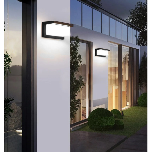 Alternative view of POWERTECH LED φωτιστικό τοίχου HLL-0165, 12W, 4000K, 960lm, IP65, μεταλλικό, μαύρο