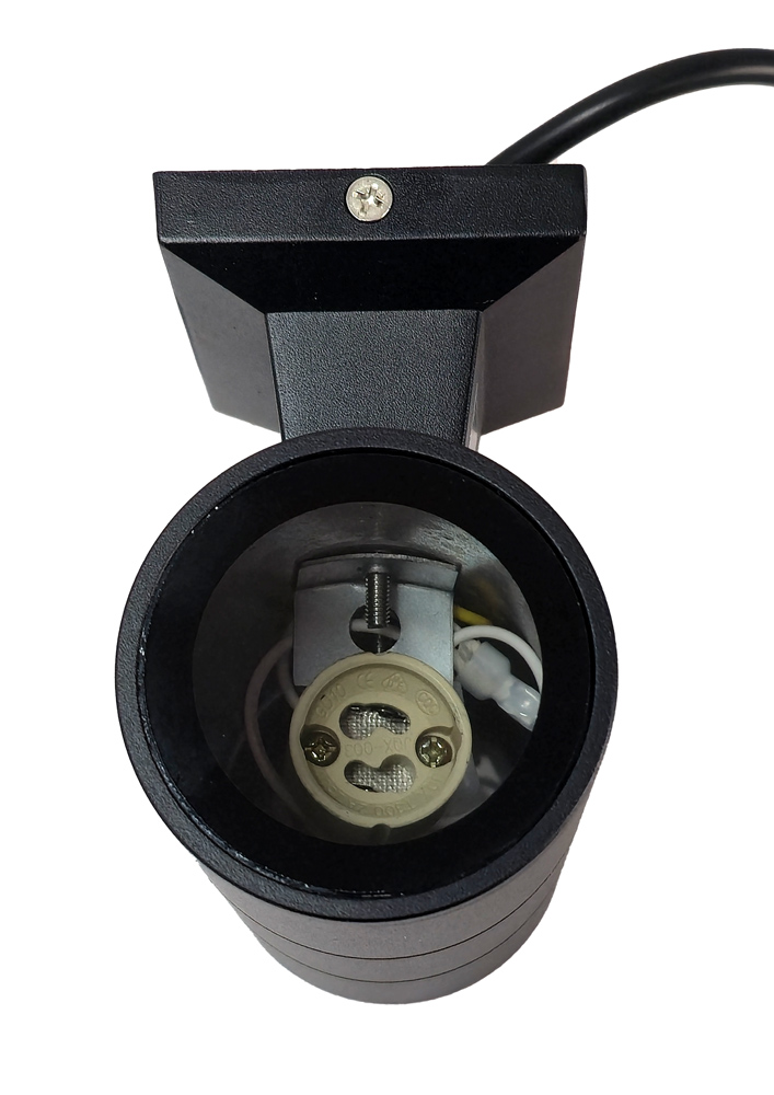 POWERTECH φωτιστικό τοίχου HLL-0190 για 2x GU10 λάμπες, μεταλλικό, IP65, μαύρο - Image 3