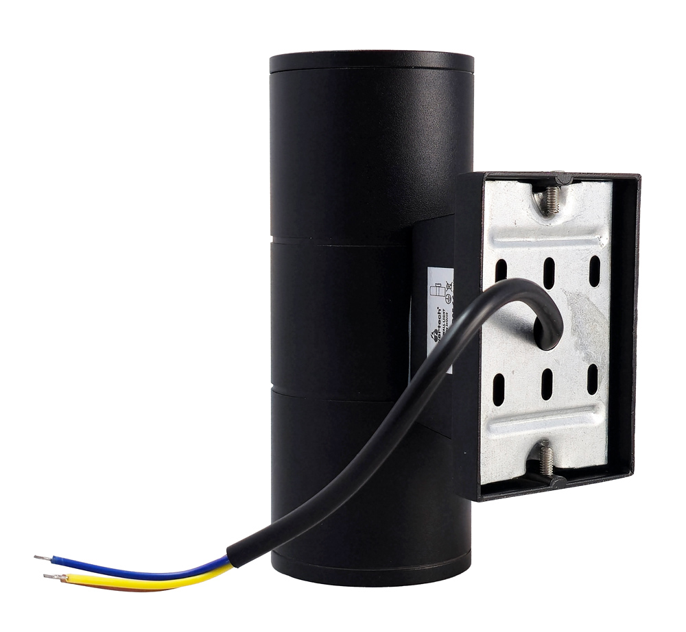 POWERTECH φωτιστικό τοίχου HLL-0190 για 2x GU10 λάμπες, μεταλλικό, IP65, μαύρο - Image 4
