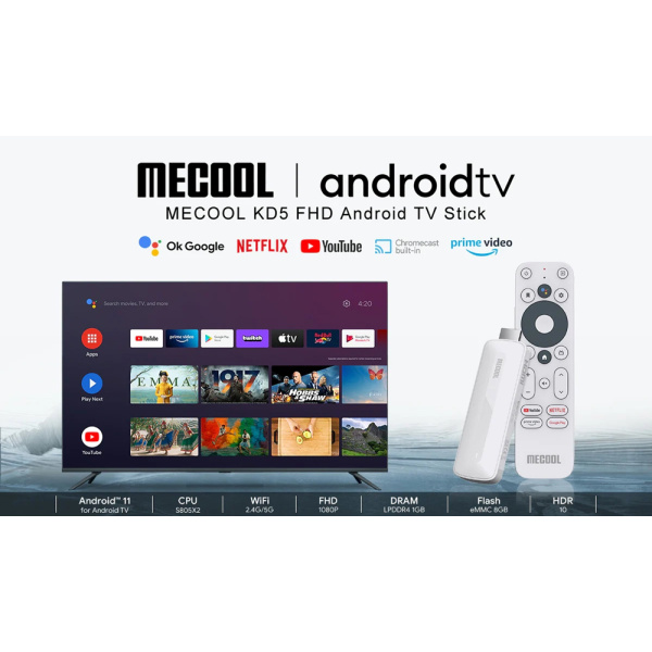 Alternative view of MECOOL TV Stick KD5, Google & Netflix certificate, FHD, WiFi, Android 11