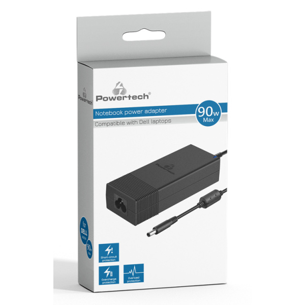 Alternative view of POWERTECH φορτιστής laptop PT-1083 για Dell, 90W, 1.2m, μαύρος