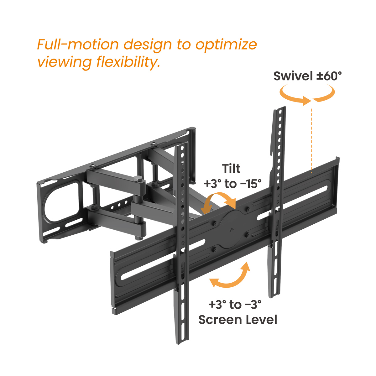 POWERTECH επιτοίχια βάση τηλεόρασης PT-1389, 37-80", έως 40kg, full motion - Image 4