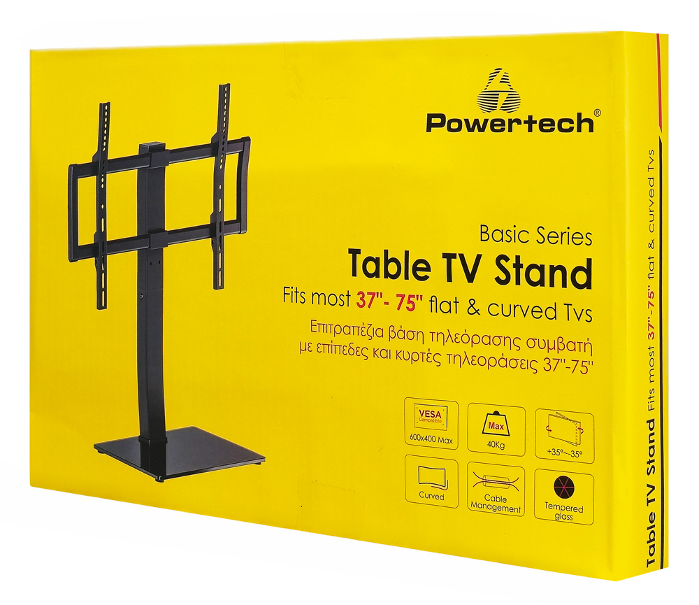 POWERTECH επιτραπέζια βάση τηλεόρασης PT-1565, 37-75", έως 40kg - Image 8