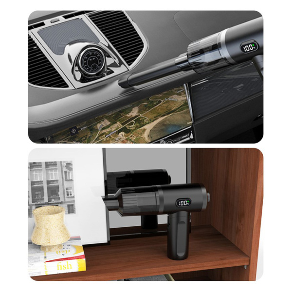 Alternative view of POWERTECH 2 σε 1 σκουπάκι χειρός & air duster PT-1576, 50W, 3600mAh, μαύρο