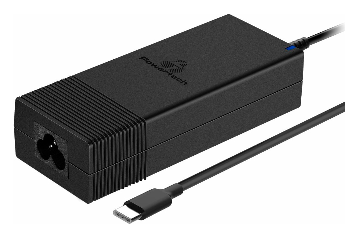 POWERTECH φορτιστής laptop PT-1604, USB-C PD, 90W, μαύρος