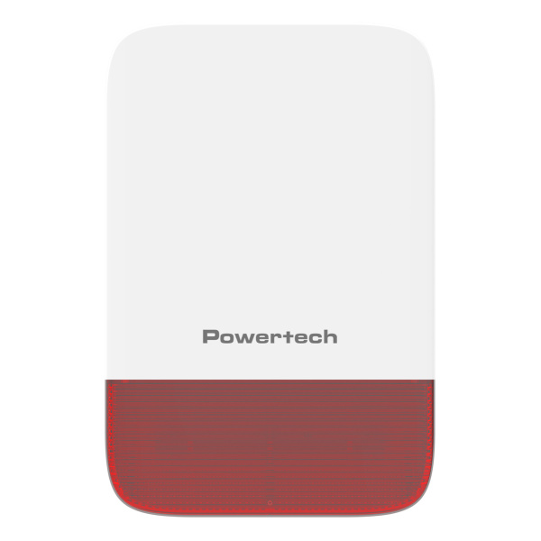POWERTECH σειρήνα PT-1608, εξωτερικού χώρου, IP65, 433MHz, 120dB, 5000mAh, κόκκινη