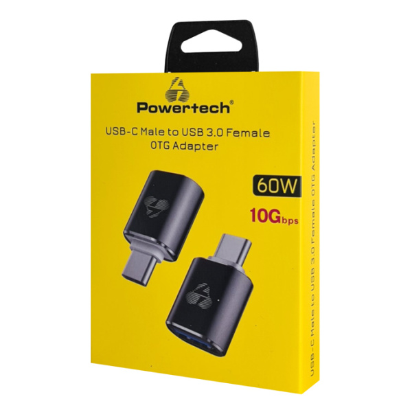 Alternative view of POWERTECH αντάπτορας USB-C σε USB 3.0 PTR-0148, 10 Gbps, 60W, γκρι
