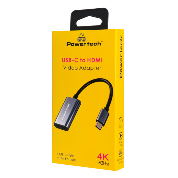Alternative view of POWERTECH αντάπτορας USB-C σε HDMI PTR-0208, 4K/30Hz, 10 Gbps, γκρι