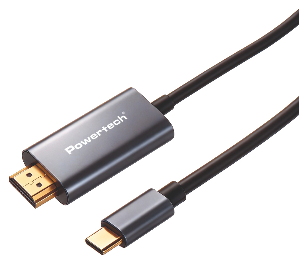 POWERTECH καλώδιο USB-C σε HDMI PTR-0210, 4K/30Hz, 10 Gbps, 2m, μαύρο
