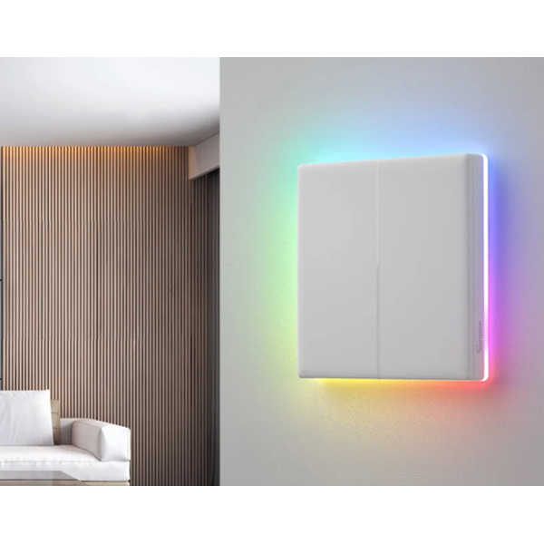 Alternative view of SONOFF smart διακόπτης T5-2C-86 με LED φωτισμό, διπλός, Wi-Fi, λευκός