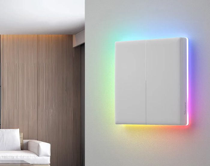 SONOFF smart διακόπτης T5-2C-86 με LED φωτισμό, διπλός, Wi-Fi, λευκός - Image 2