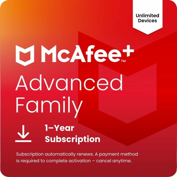 McAfee+ Advanced Family Security (6 Users - 1 Year) Ηλεκτρονική Άδεια