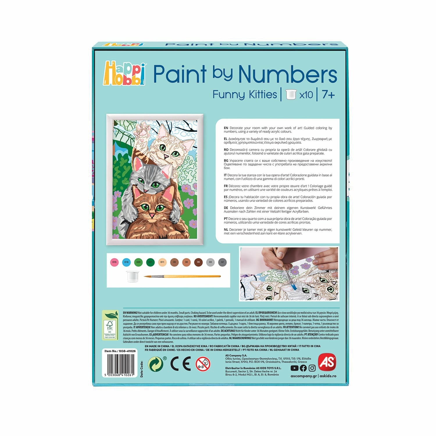 HappiHobbi Paint By Numbers Funny Kitties Για 7+ Ετών - Image 5