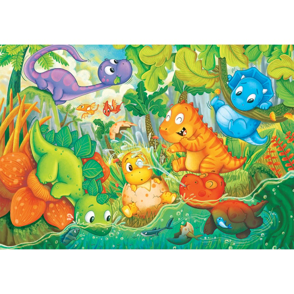Alternative view of Clementoni Παιδικό Παζλ Maxi Super Color Dinos Happy Oasis 24 τμχ