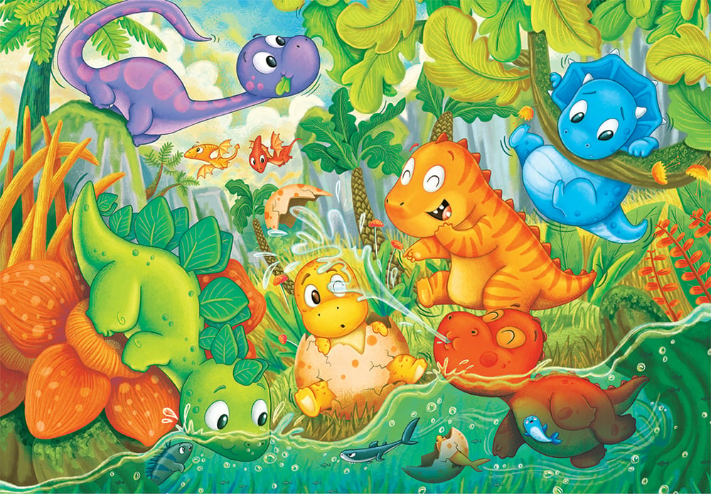 Clementoni Παιδικό Παζλ Maxi Super Color Dinos Happy Oasis 24 τμχ - Image 2