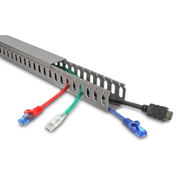 Alternative view of DELOCK cable management 22029, πλαστικό, 40x40mm, 1m, γκρι