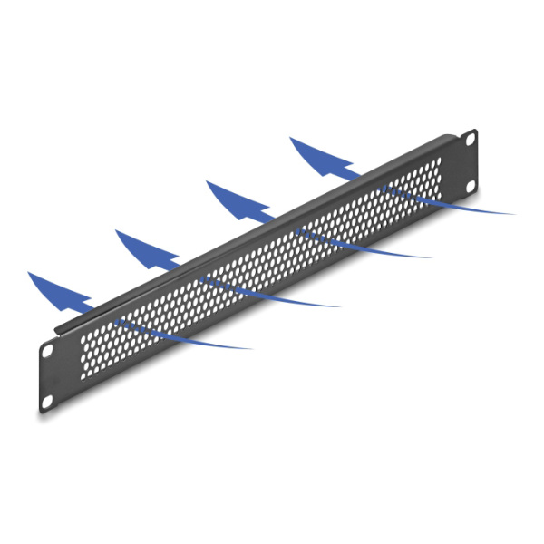 Alternative view of DELOCK κάλυμμα panel 67035 για 19"/1U rack, με αεραγωγούς, μαύρο