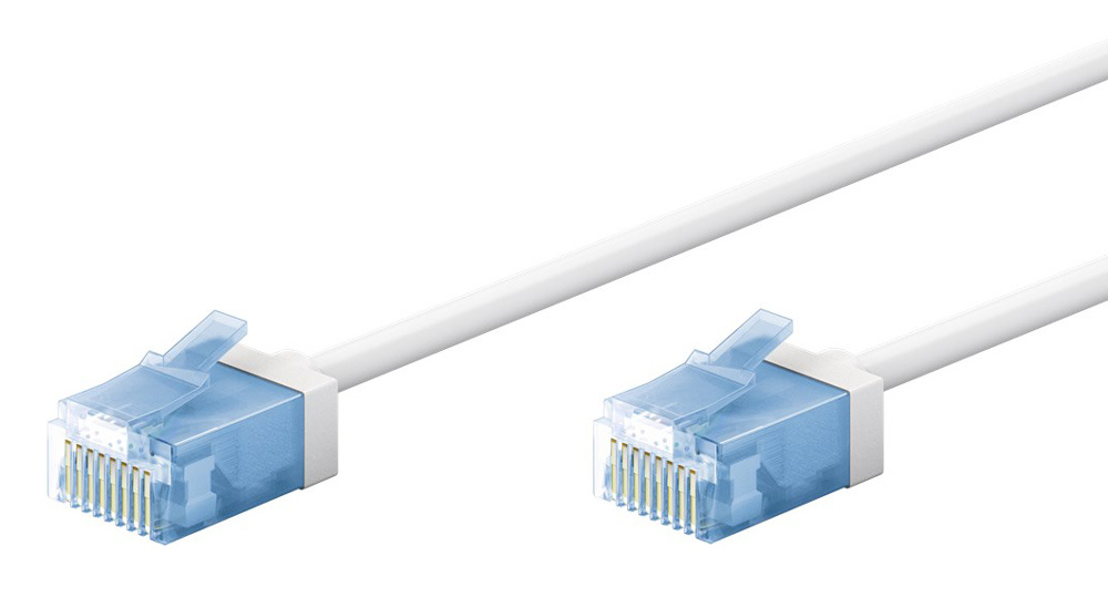 GOOBAY καλώδιο δικτύου 74287, CAT 6A U/UTP, ultra slim, copper, 500MHz, 2m, λευκό