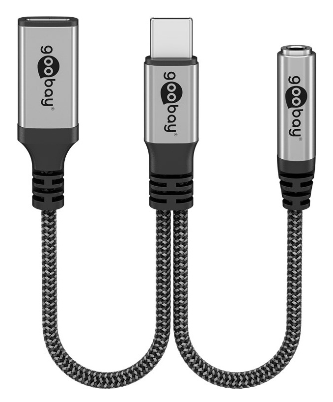 GOOBAY αντάπτορας USB-C σε 3.5mm & USB-C 74524, 60W, 480Mbps, γκρι - Image 7