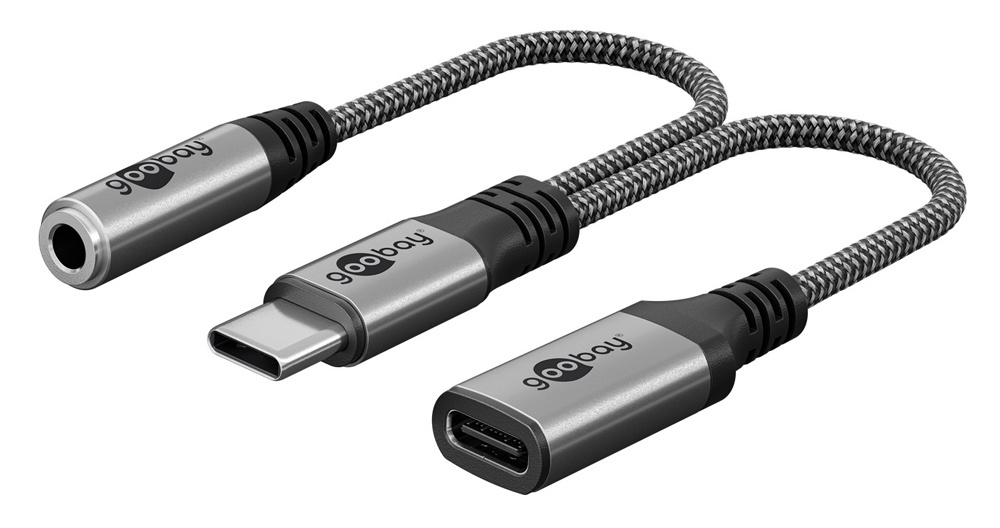 GOOBAY αντάπτορας USB-C σε 3.5mm & USB-C 74524, 60W, 480Mbps, γκρι - Image 8