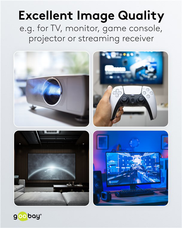 GOOBAY καλώδιο HDMI 2.1 76274 με Ethernet, AOC, 8K/60Hz, 48 Gbps, 10m, μαύρο - Image 7
