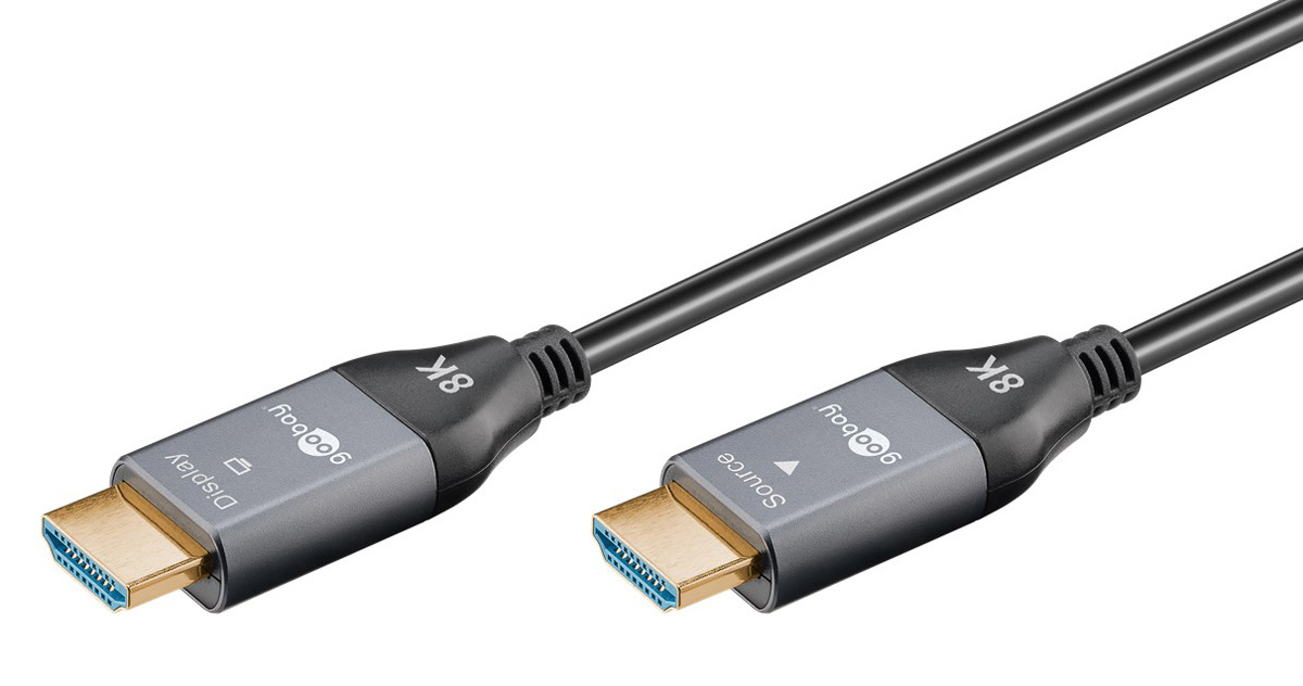 GOOBAY καλώδιο HDMI 2.1 76274 με Ethernet, AOC, 8K/60Hz, 48 Gbps, 10m, μαύρο