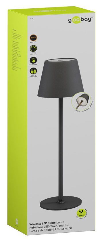 GOOBAY επιτραπέζιο φωτιστικό 77673, 3000K, dimmable, επαναφορτιζόμενο, μαύρο - Image 3