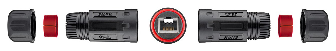 GOOBAY αδιάβροχος σύνδεσμος RJ45 Cat 6 79566, IP68, μαύρο - Image 4