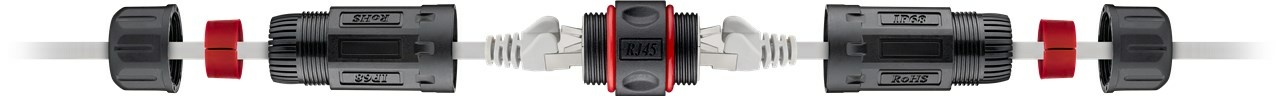 GOOBAY αδιάβροχος σύνδεσμος RJ45 Cat 6 79566, IP68, μαύρο - Image 5