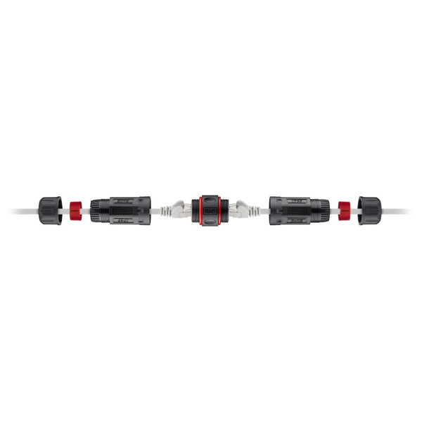 Alternative view of GOOBAY αδιάβροχος σύνδεσμος RJ45 Cat 6 79566, IP68, μαύρο