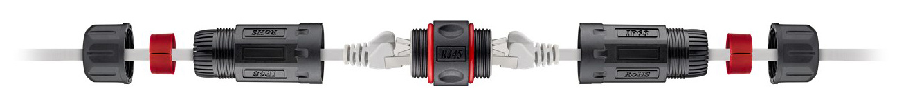 GOOBAY αδιάβροχος σύνδεσμος RJ45 Cat 6 79566, IP68, μαύρο - Image 2